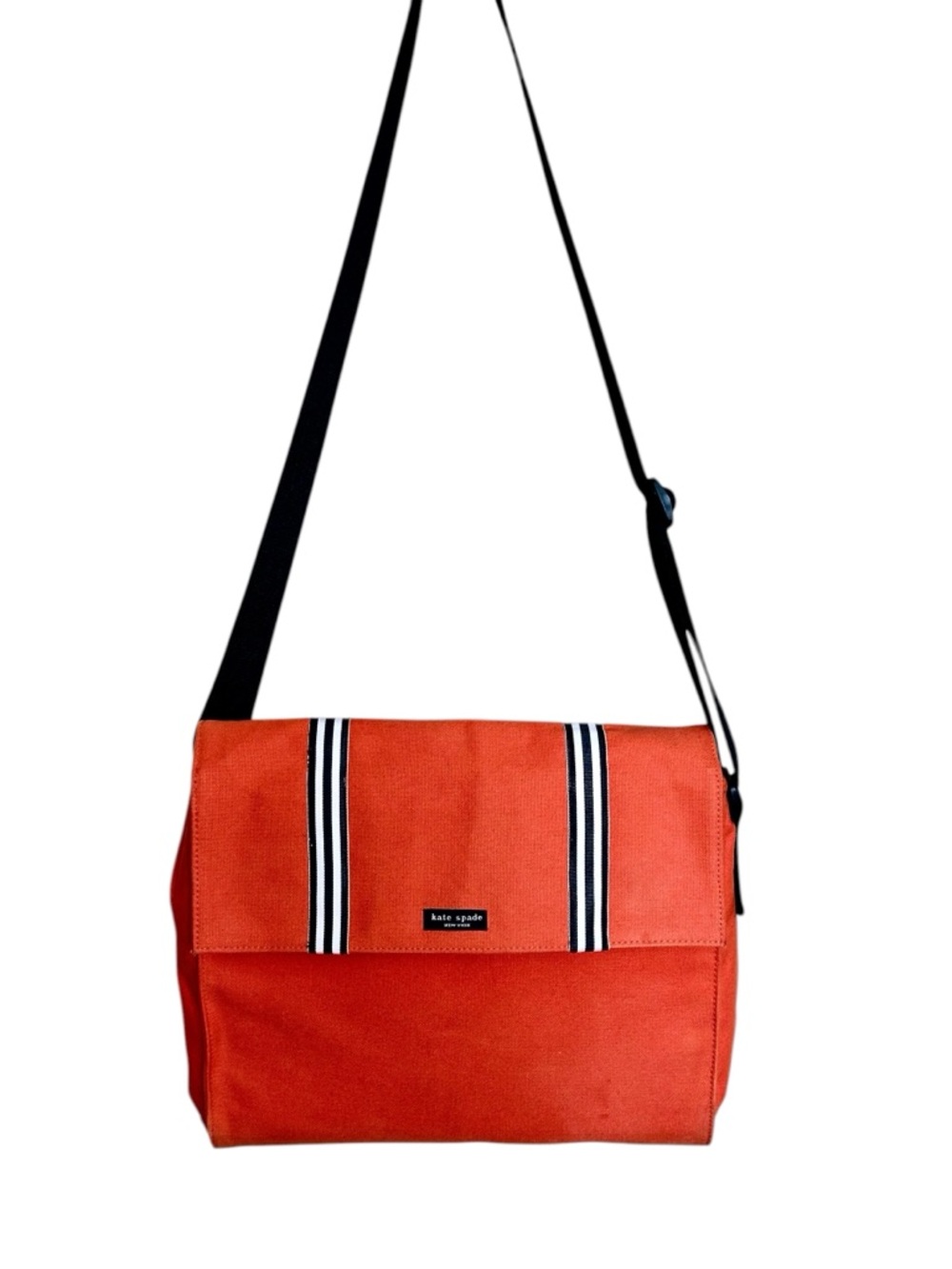 Kate Spade Orange Canvas Messenger/ Laptop Bag Unisex - Picture 2 of 10